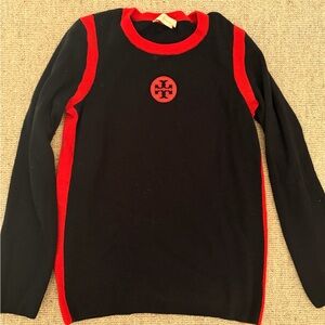 Tory Burch navy Sweater with Red Trim